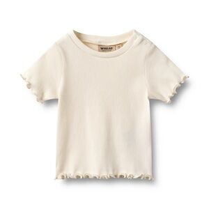 Wheat Kids Rib T-Shirt Alicia in White